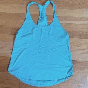 lululemon 105 Singlet Teal/Turq Bali Blue Blue Tropics Size 8? Scalloped Hem
